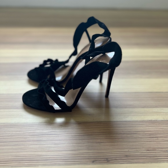 AQUAZURRA Ruffle Sandal black suede 37 NEW IN BOX - Picture 2 of 10
